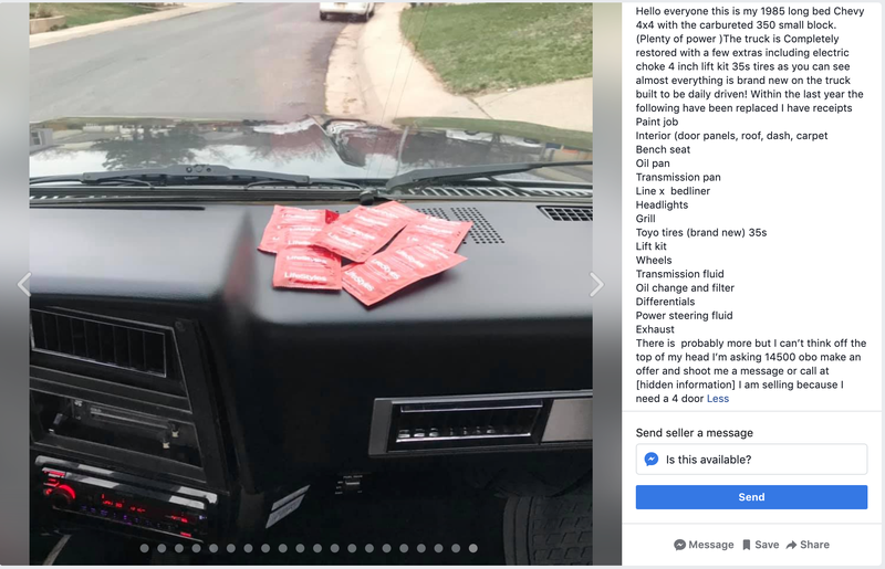 Illustration for article titled Let Everyone Know Your Car Fucks by Displaying Condoms in Your Sale Ad